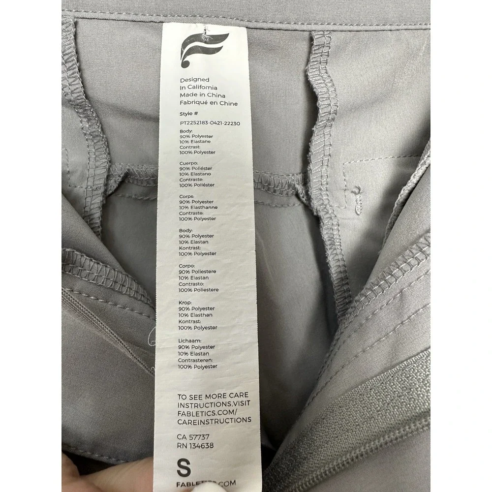 Fabletics The Only Pants Mens Size‎ Small Chino Shadow Gray Stretch Pockets